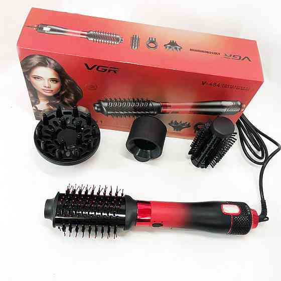 Портативний фен з насадками, Фен для дбайливого сушіння волосся, Фен-щітка з холодним повітрям NI-47 Івано-Франківськ