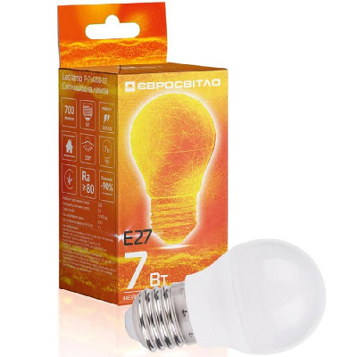 Лампочка Євросвітло 7Вт 4200К P-7-4200-27 Е27 Вінниця - фото 1