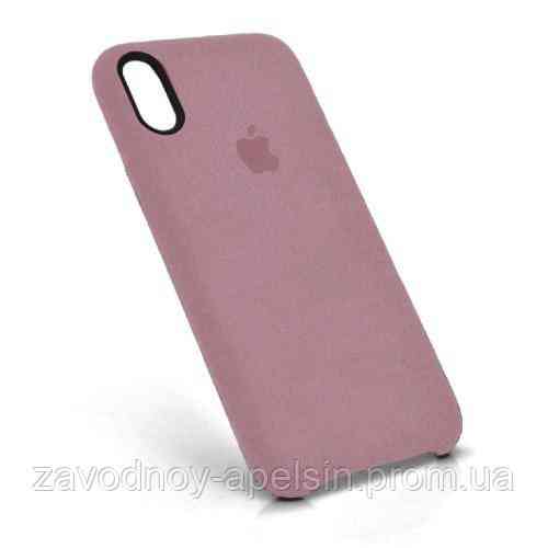 IPhone X XS 10 Шкіряний чохол Alcantara (pink) Одеса