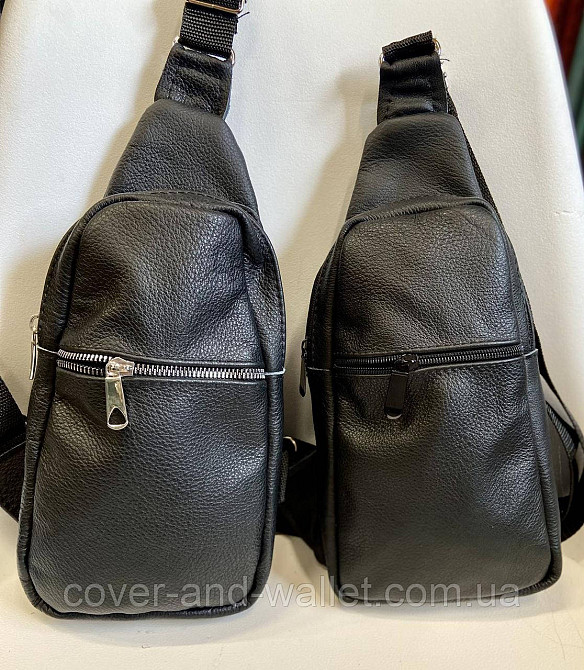 Кожаная мужская сумка-слинг через плечо PS Leather Киев - изображение 2
