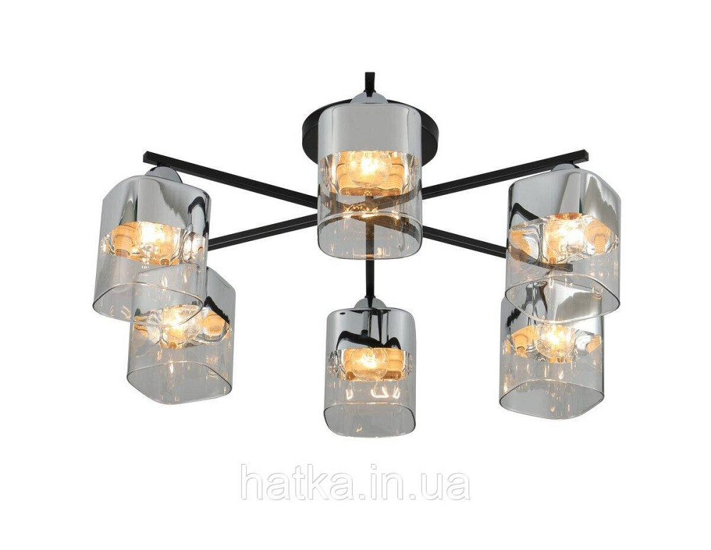 Люстра стельова Sirius 07275/6 Matte Black+CR на 6 плафонiв Київ - фото 1