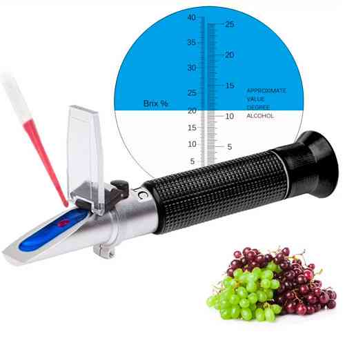 Рефрактометр RZ121/RHW-25DATC для виноробства: Brix 0–32%, алкоголь 0–25% vol, ATC Київ