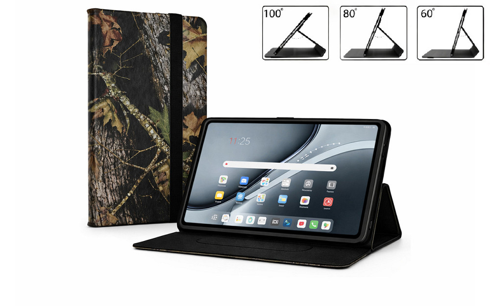 Чехол-книжка PlastGuard для Blackview Oscal Pad 50, Pad 50 Kids  – эко-кожа, рамочная фиксация планшета, цвет Черный Дубок Киев - изображение 1