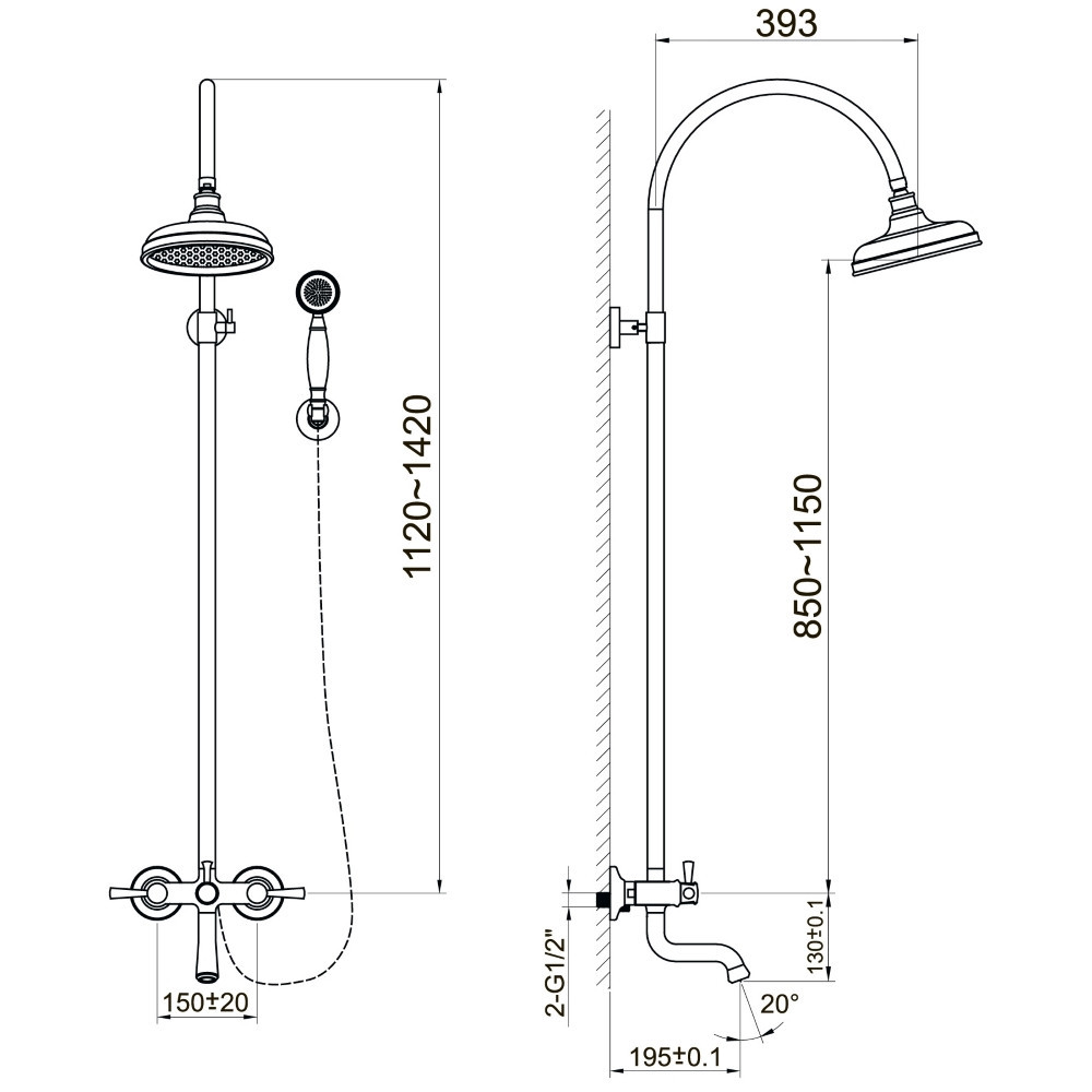 Душова система з виливом Imprese Podzima Ledove ZMK01170109 Київ - фото 10