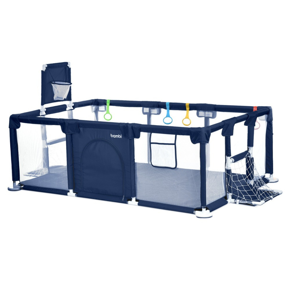 Детская кровать-манеж MR 1338-BL, с баскетбольным кольцом Винница - изображение 1