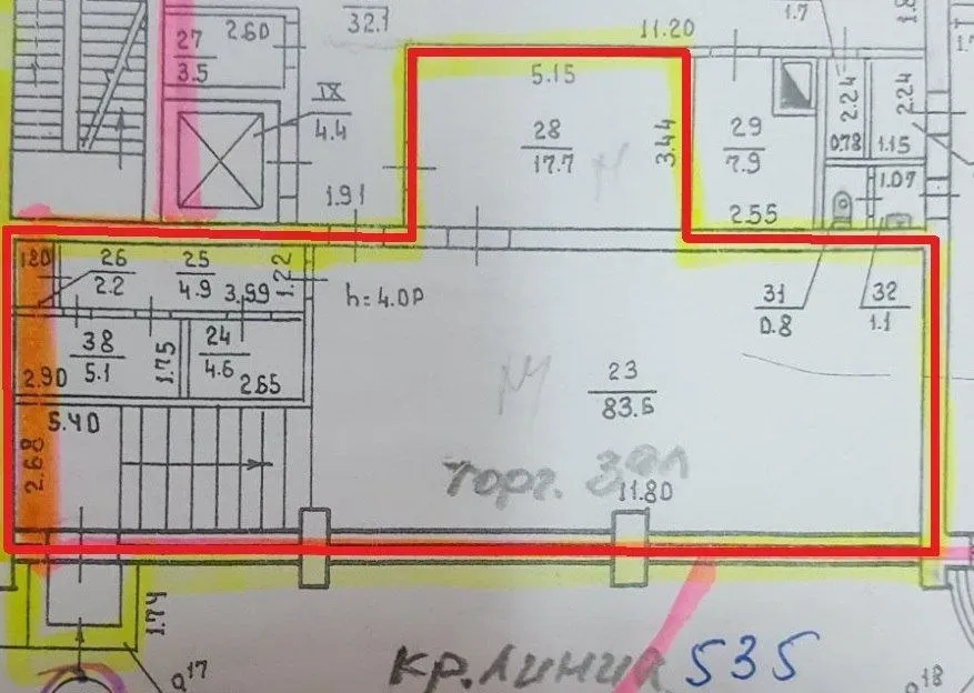 Оренда приміщення поля 59 Червона лінія, окремий вхід, величезні вікна. Фасад вже відремонтовано 1 великий зал, комірка і с\в. парковка перед приміщен Дніпро - фото 4