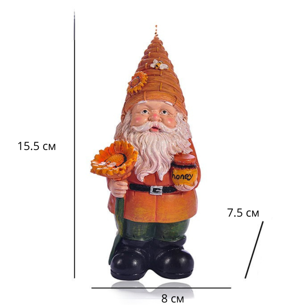 Садова фігурка Гном-Бджоляр 15,5 х 8 х 7.5 см Оберіг для пасіки. Полістоун Одеса - фото 7