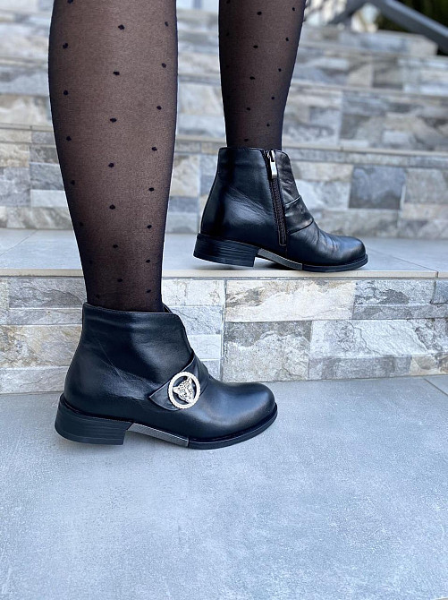 Жіночі черевики D and V чорні натуральна шкіра 36р.37р.39р. (2130) Коломия - фото 4