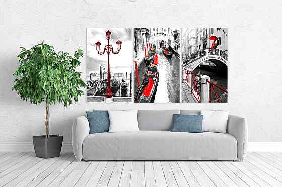 Модульная картина в гостиную / спальню  Венеція   ART-235_3A 70х130 см Киев
