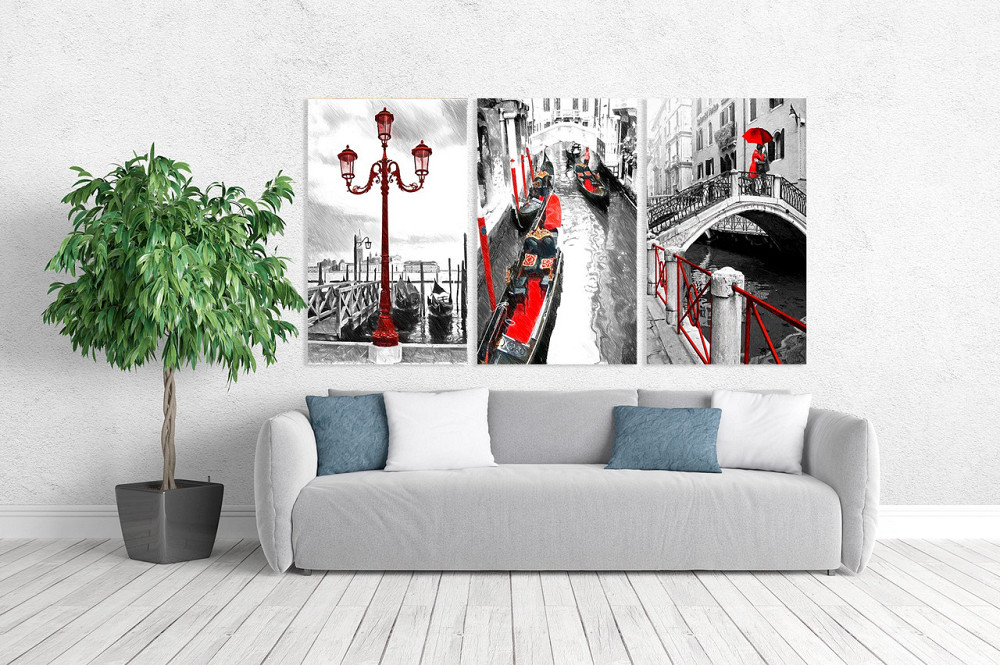 Модульная картина в гостиную / спальню  Венеція   ART-235_3A 70х130 см Киев - изображение 2