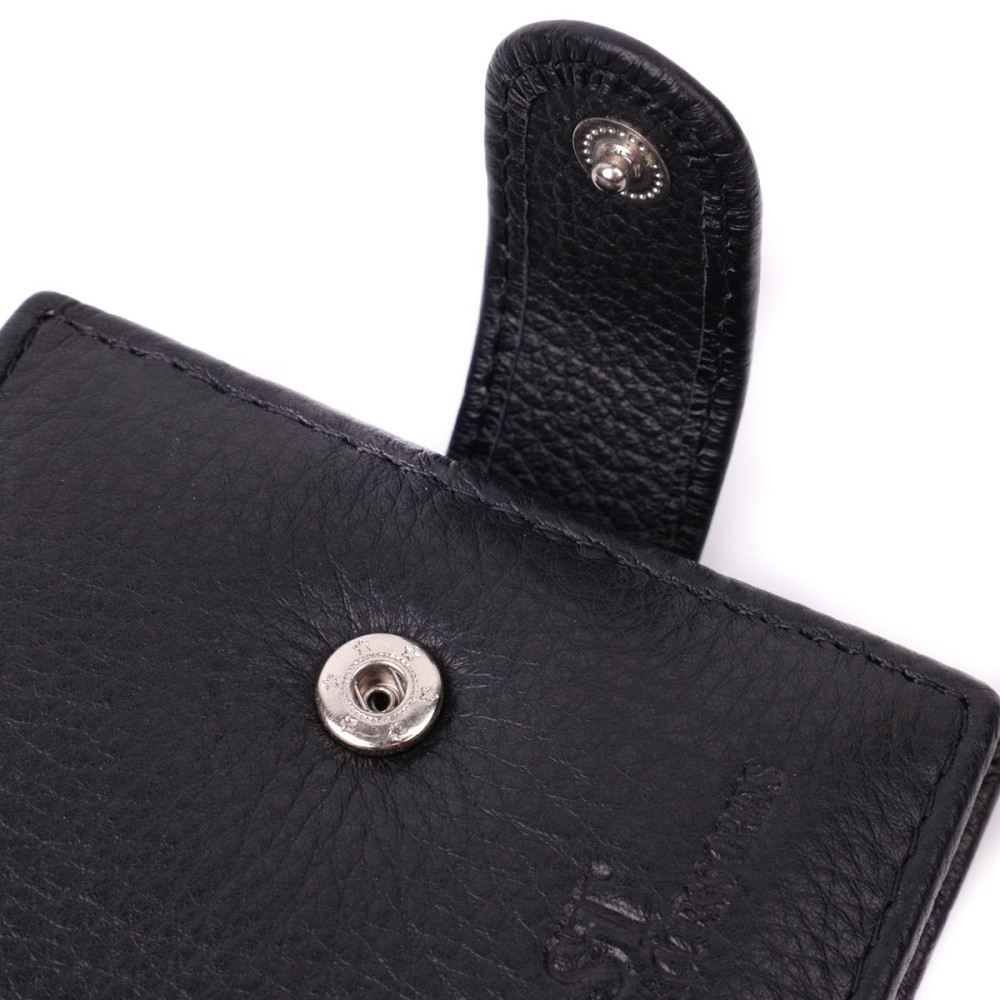 Небольшой вместительный кошелек из натуральной кожи ST Leather 22456 Черный Киев - изображение 9