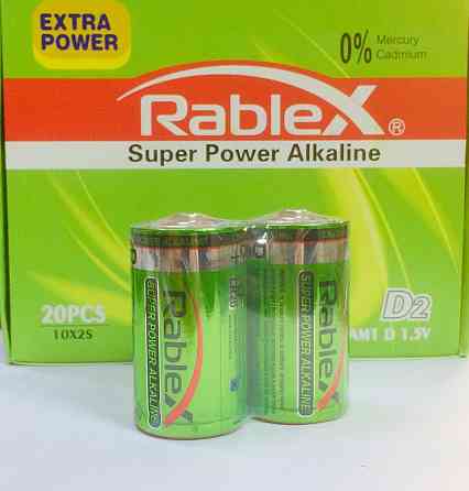 Батарейка Rablex лужні LR20/ техніка/D/1.5V/2шт (120 шт./яск) Київ