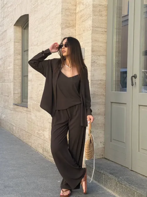 Жіночий костюм трійка з сорочкою, майкою та штанами Одеса - фото 20