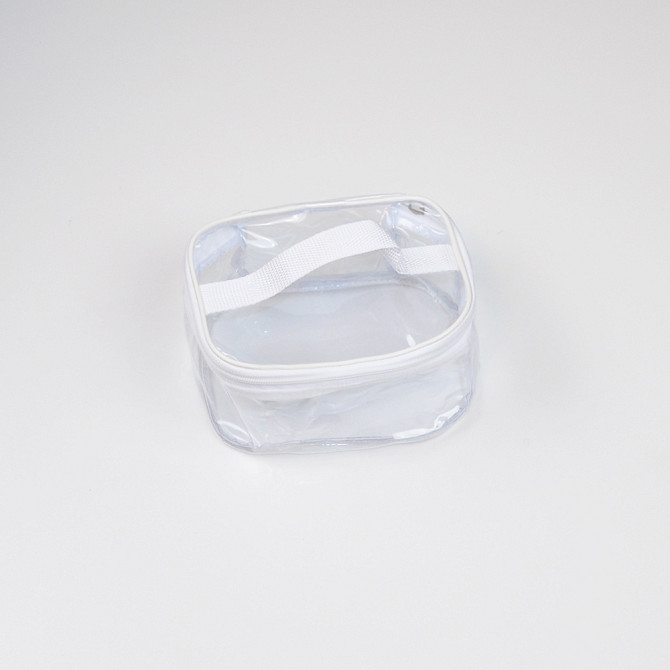 Прозрачная прямоугольная силиконовая косметичка М p006-white (белая) Сумы - изображение 3