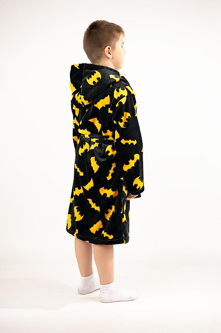 Халат детский Бэтмен для мальчика, махровый теплый, велсофт плюш, черный, халаты для мальчиков Киев - изображение 4
