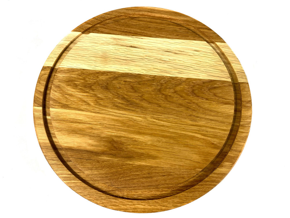 Деревʼяна тарілка з натурального дерева діаметр 30 см, висота 2 см, тарілка для закусок Кам'янець-Подільський - фото 3