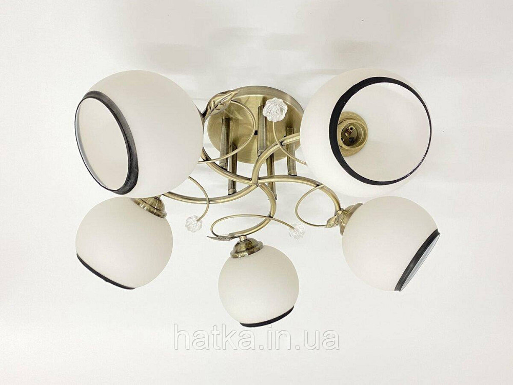 Люстра стельова на 5 плафонів 6220J/5 Бронза Київ - фото 1