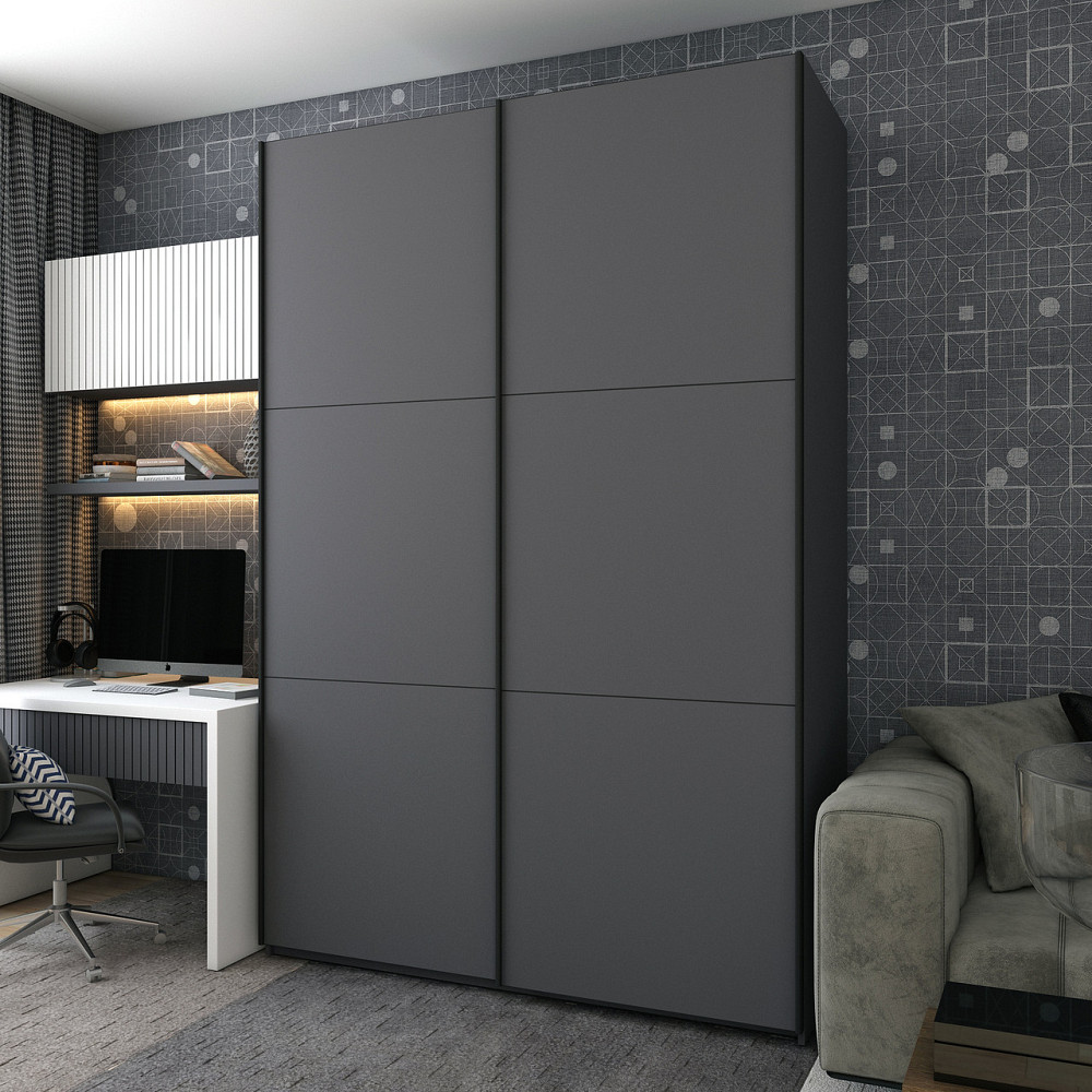 Шафа купе G-Caiser Антрацит/Антрацит 2 ДСП / 3 частини 160х60х240 (42005412) (DRS-012245) Львів - фото 3