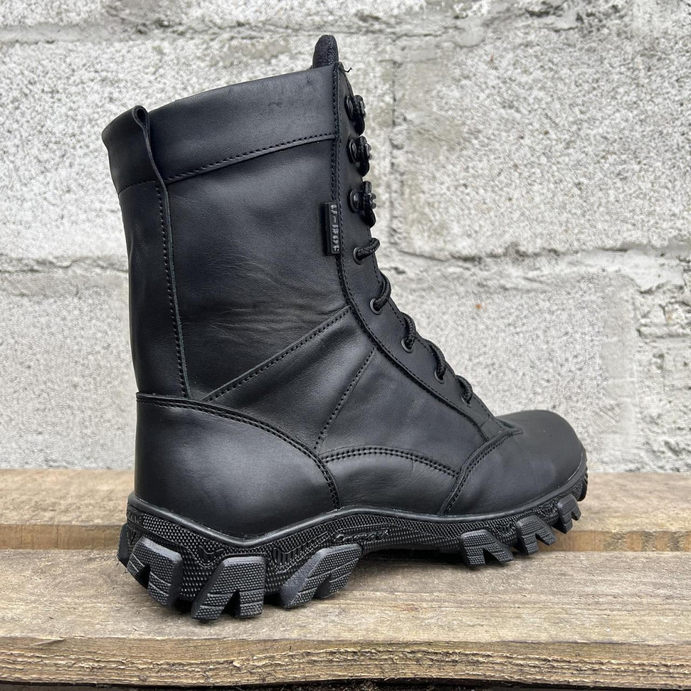 Військові чоловічі демісезонні берці ТАЙФУН  чорні ,міцні тактичні берці прошити та проклеєні Львів - фото 5