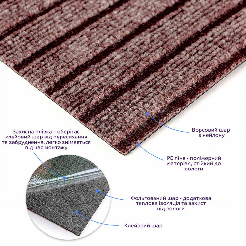 Самоклеящаяся плитка под ковролин мокко Киев - изображение 2