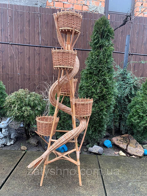 Підставка для квітів плетена на 5 вазонів Київ - фото 9