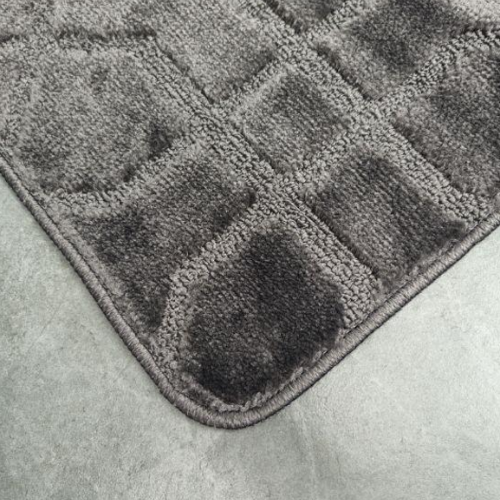 Набір килимків для ванної 2шт 60*100см+50*60см U-виріз Геометрія Standard сірий поліпропілен Дариана Житомир - фото 3