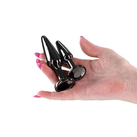 Набір анальних пробок NS Novelties Rear Assets - Tapered Trainer Kit - Gunmetal - Black Sex Aura Київ