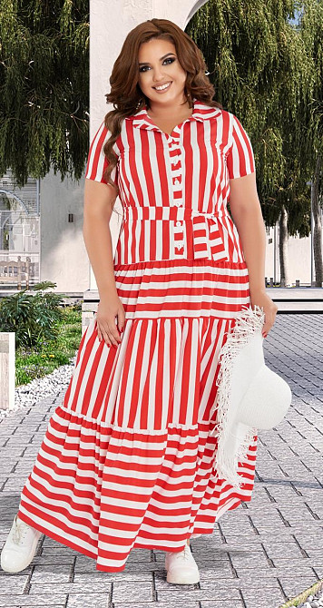 Лёгкое платье в полоску с оборками (44) Киев - изображение 2