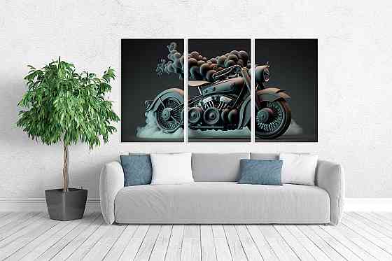Модульна картина у вітальню/ спальню  Мотоцикл      ART-160_3A Київ