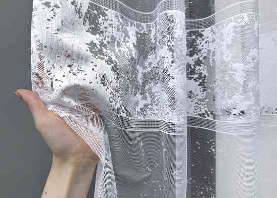 Короткая тюль, жаккард цвет белый 1604т Киев