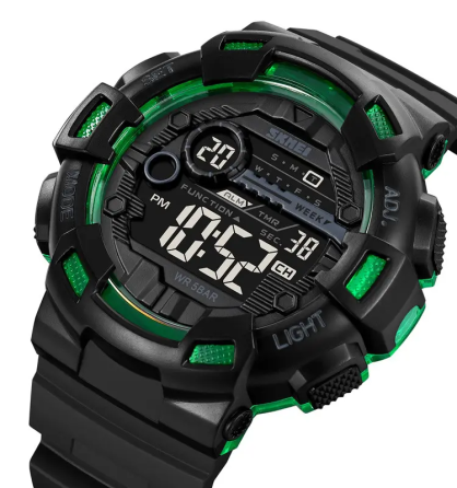 Часы мужские спортивные наручные Skmei 2110 (Черный с зеленым) Винница