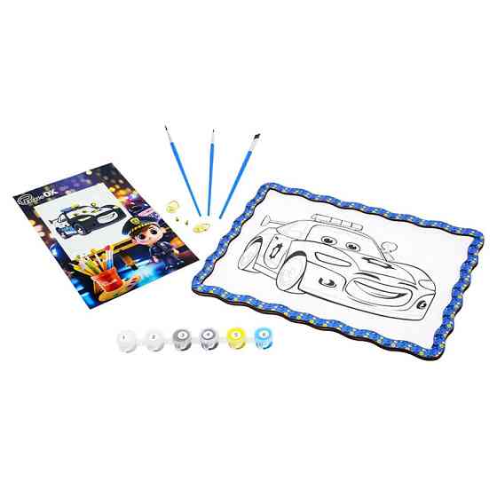 Дитячий набір для розпису по дереву "Поліцейська машинка" Puz-22952 формат А4 Вінниця