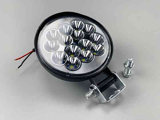 Кругла автомобільна LED фара 42W mini 14 led діодів 6500K світлодіодна Мукачево