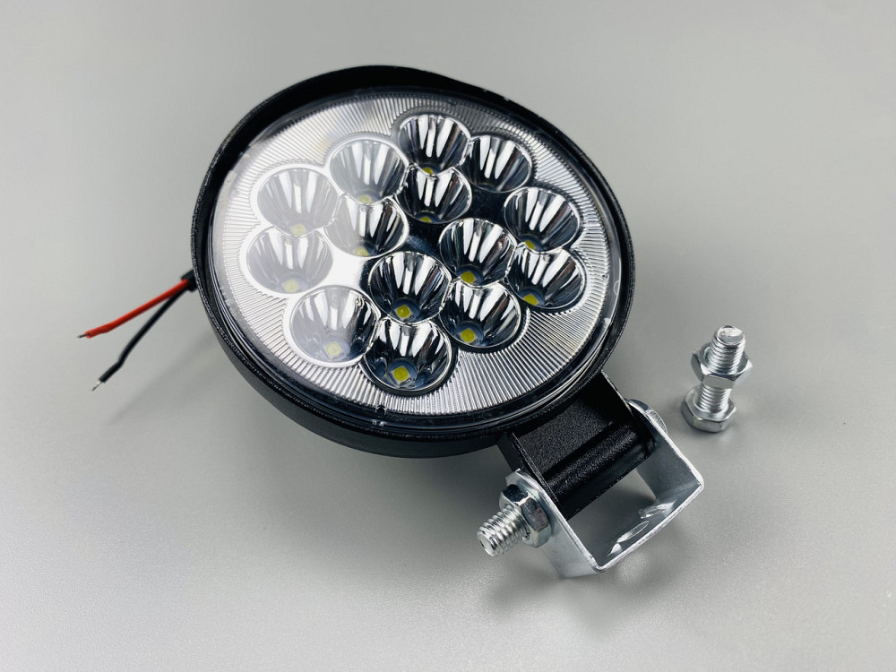 Кругла автомобільна LED фара 42W mini 14 led діодів 6500K світлодіодна Мукачево - фото 4