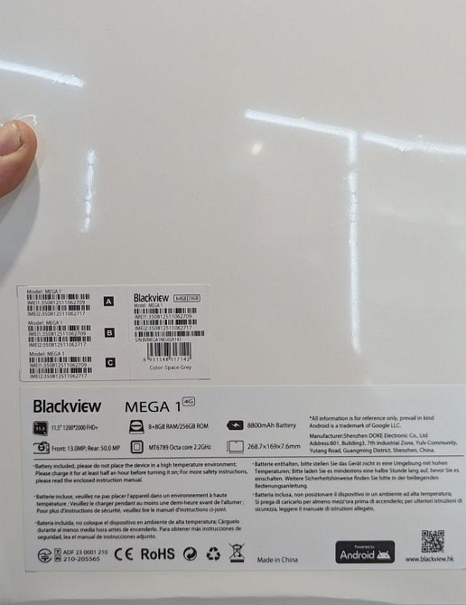 Планшет Blackview Mega 1 16GB (8+8)/256GB LTE Space Grey 11.5'' FHD+    Новий. Харків - фото 1