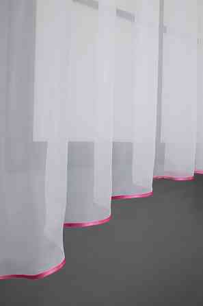 Кухонный тюль арка с ламбрекеном VR-Textil № 025к Белый с розовым 270х170 см (52-0435) Киев