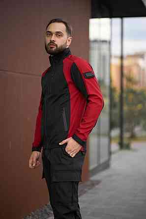 Чоловічий костюм Intruder Softshell куртка спортивна і штани карго весна осінь червоний+чорний Одеса
