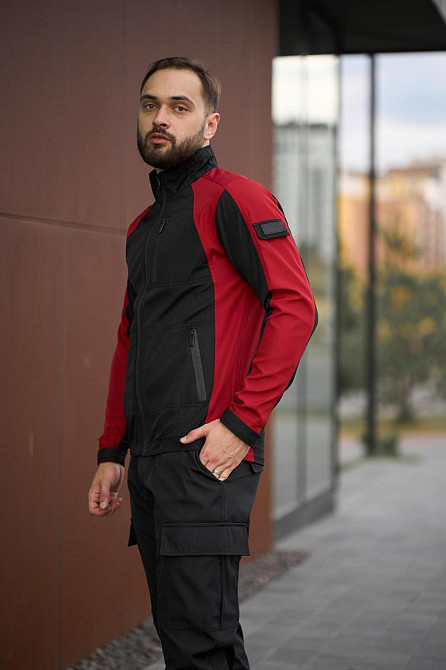 Чоловічий костюм Intruder Softshell куртка спортивна і штани карго весна осінь червоний+чорний Одеса - фото 3