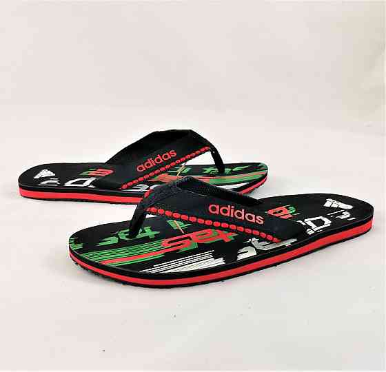 Чоловічі в'єтнамки Капці Adidas Шльопанці Чорні з Червоним Шльопанками (розміри: 45) Дніпро