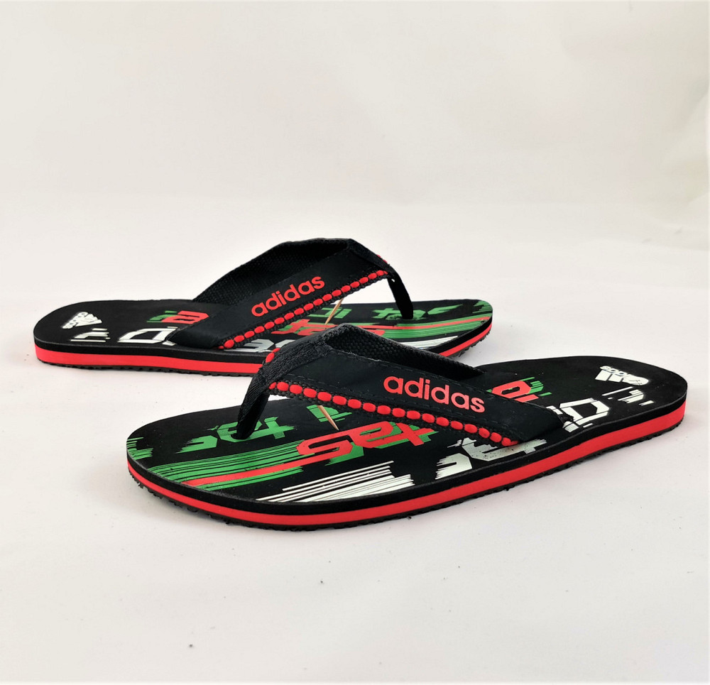 Чоловічі в'єтнамки Капці Adidas Шльопанці Чорні з Червоним Шльопанками (розміри: 45) Дніпро - фото 5