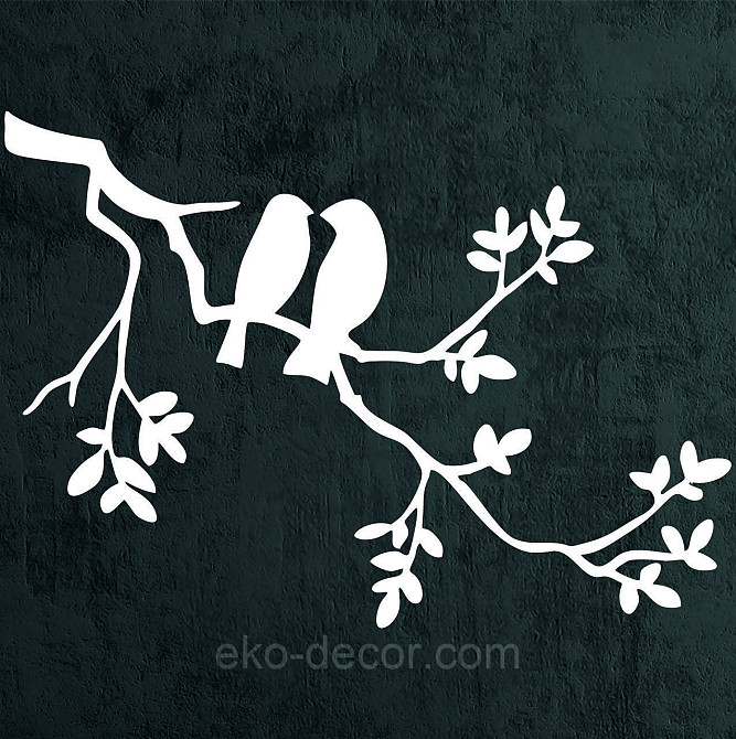 Декоративное настенное Панно «Две птички», Декор на стену 50*35 см, Белый Киев - изображение 4