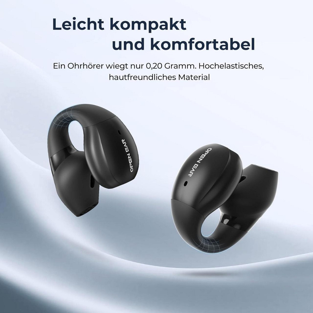 Відкриті бездротові навушники Relxhome X29 Bluetooth 5.4, HiFi, IPX5, сенсорний LED-дисплей, чорні Київ - фото 11