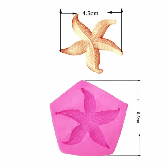 Молд силиконовый Морская звезда 55 мм розовый Киев