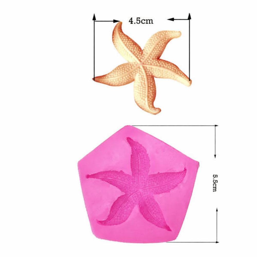 Молд силиконовый Морская звезда 55 мм розовый Киев - изображение 4