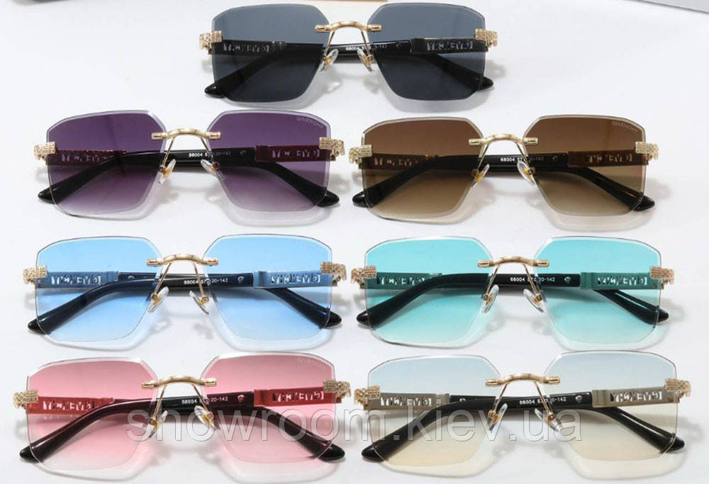 Женские брендовые безоправные очки Givenchy (68004) коричневые Киев - изображение 2