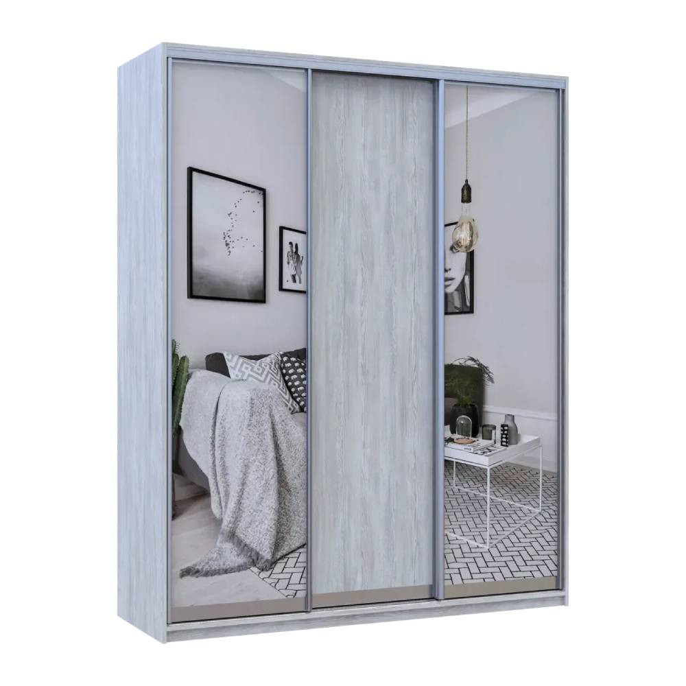 Шкаф купе Doros Сити Лайт Сосна Натти 1 ДСП / 2 зеркала 225х60х225 (DRS-011972) Львов - изображение 2