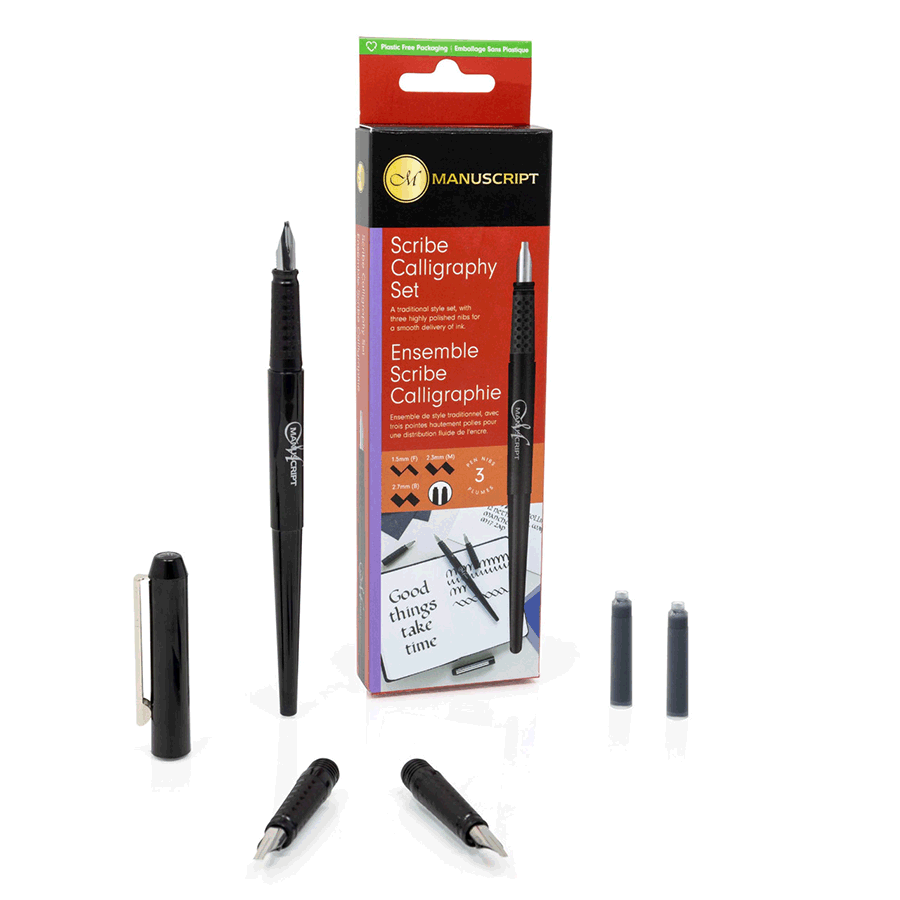 Набір для каліграфії Scribe Calligraphy 3 Nib Set (ручка 3 пера конвертер картридж) Manuscript Київ - фото 7