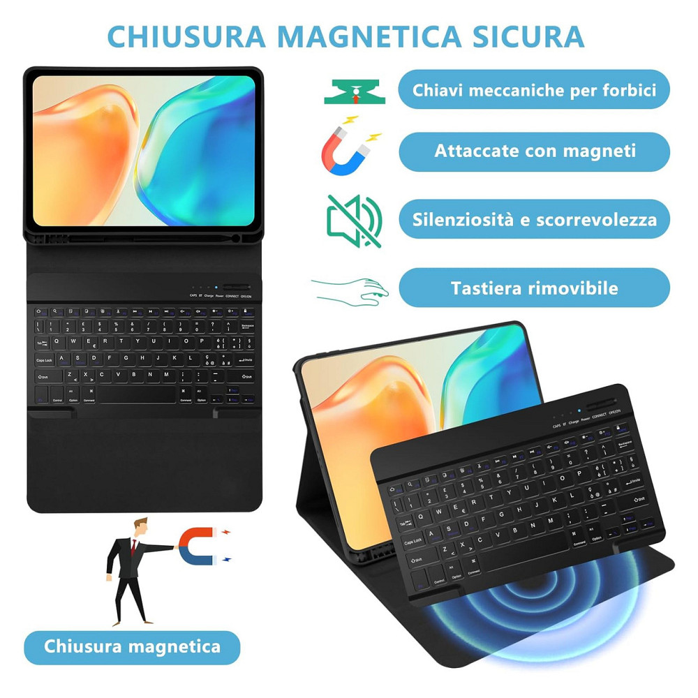 Клавіатурний чохол кейс з клавіатурою GAOJIE QWERTY для iPad Air 11 2024/2025 Air 5 Air 4 iPad Pro 11 Bluetooth чорний Київ - фото 6