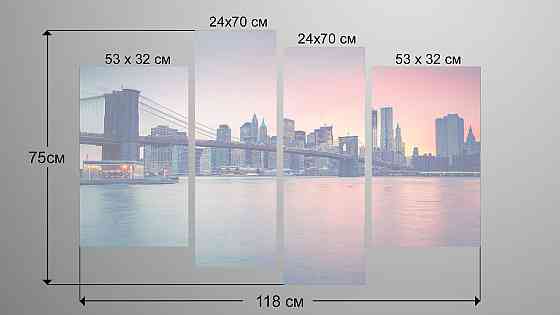 Модульна картина Місто Захід Art-78_4 Київ