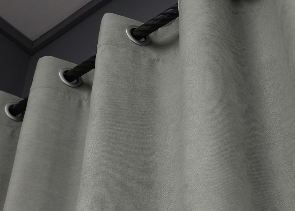 Комплект штор из ткани микровелюр Petek цвет светло-серый 1477ш Киев - изображение 8